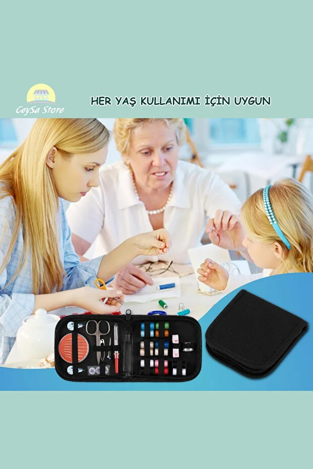 Dikiş Seti, Taşınabilir Mini Acil Durum ve Seyehat Dikiş Kiti, İplik, İğne, Makas, Mezura Dahil